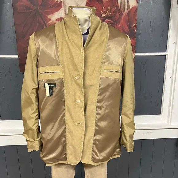 Vintage Eddie Bauer Corduroy Blazer Tall Mens Sz LargeCotton Stretch Khaki